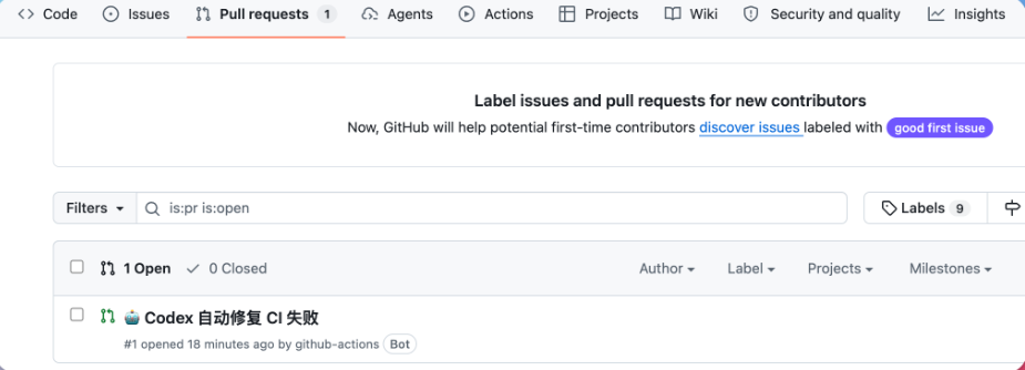 github-actions-auto-fix-pr-list